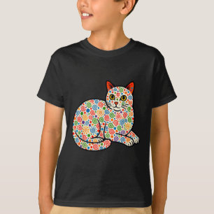 Funny Cat Kitten Älskare Polka Dot Lycklig Dot Dot T Shirt