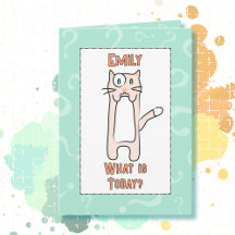 Funny Cat Kitten Tecknad Humous Birthday