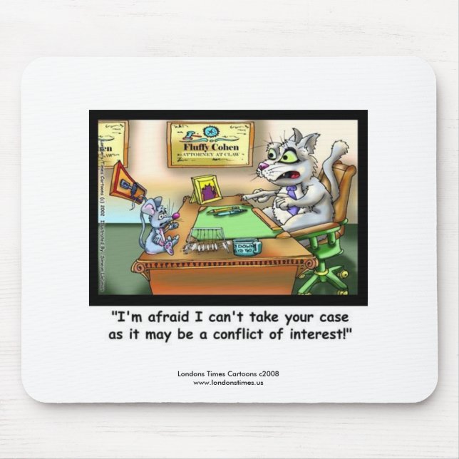 Funny Cat & Lawyer Funny Mouse Pad Musmatta (Framsidan)