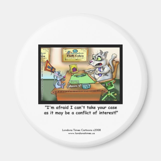 Funny Cat & Lawyer Funny Novelty Magnet (Framsidan)
