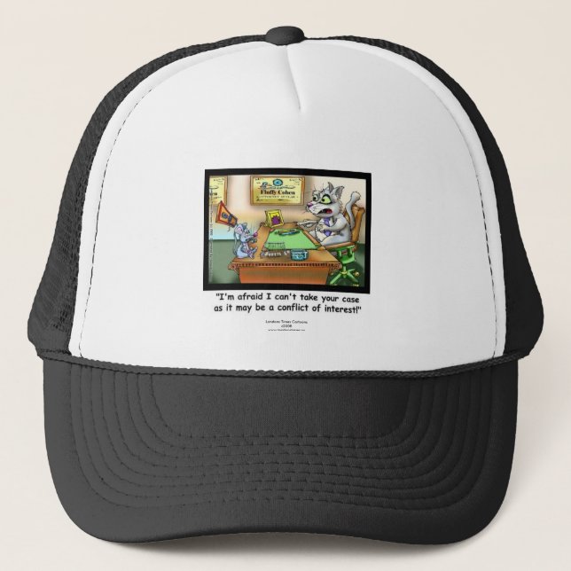 Funny Cat & Lawyer Truckers Cap Keps (Framsida)