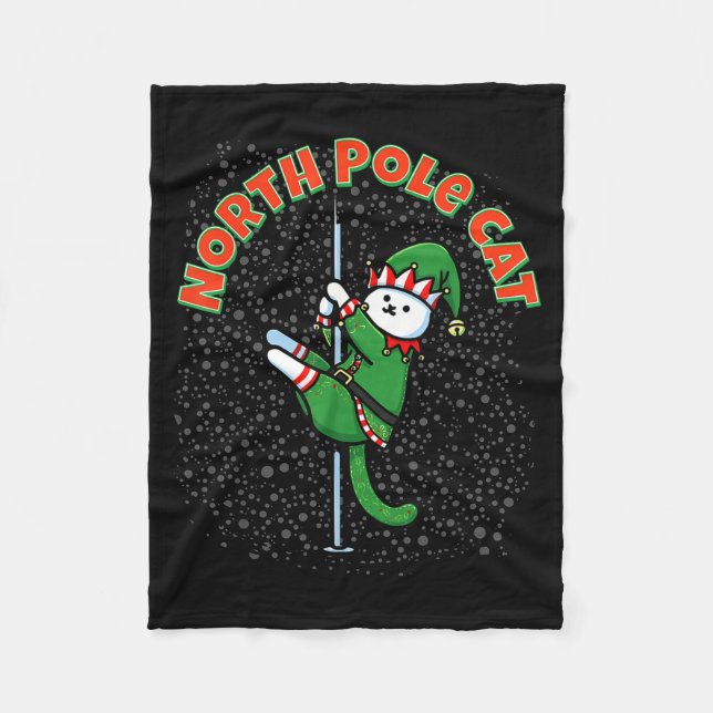 Funny Cat Le Dance Elf Costume Christmas Holiday C Fleecefilt (Framsidan)