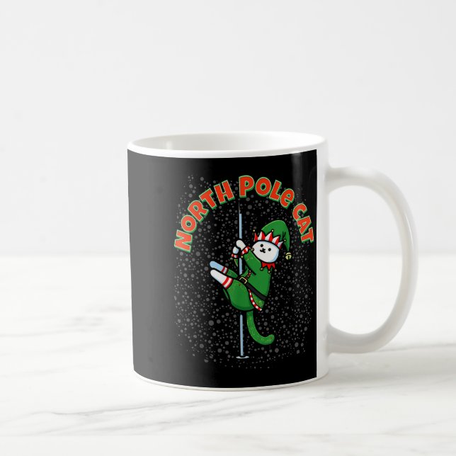 Funny Cat Le Dance Elf Costume Christmas Holiday C Kaffemugg (Höger)
