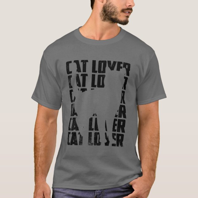 Funny Cat Lover boy T Shirt (Framsida)