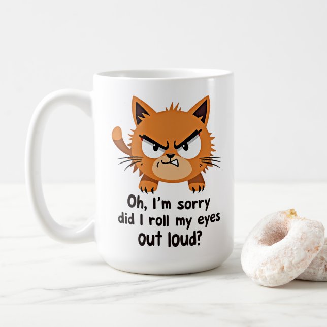 Funny Cat Lover Gift Sarcastic Antisocial Kattunge Kaffemugg (Med munk)