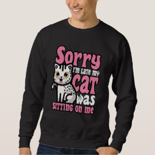 Funny Cat Lover Kitten Kattunge Owner Humor Animal Lång Ärmad Tröja