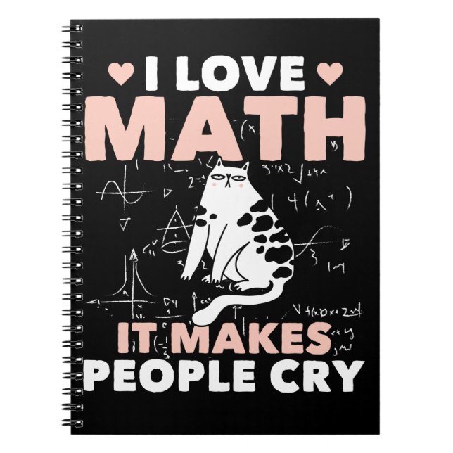 Funny Cat Lover Mathematics Humor Math Nerd Anteckningsbok (Framsidan)