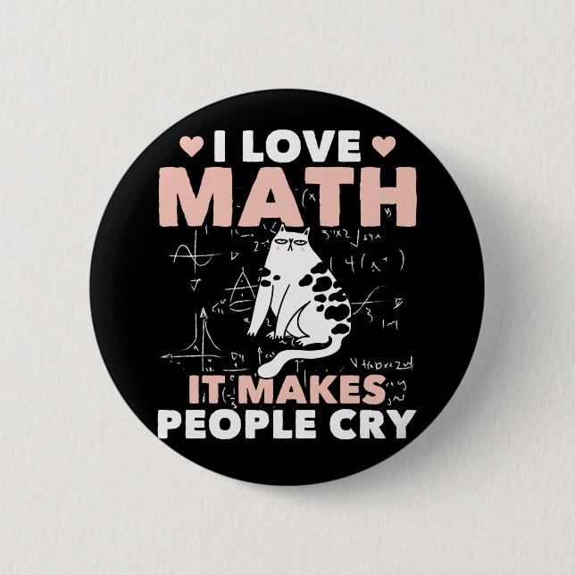 Funny Cat Lover Mathematics Humor Math Nerd Knapp (Framsida)