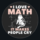 Funny Cat Lover Mathematics Humor Math Nerd Runt Klistermärke<br><div class="desc">Cat Math och skollärare skämtar. Lustigt Cat Lover Mathematics Humor Math Nerd.</div>