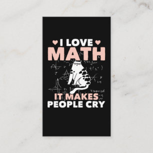 Funny Cat Lover Mathematics Humor Math Nerd Visitkort