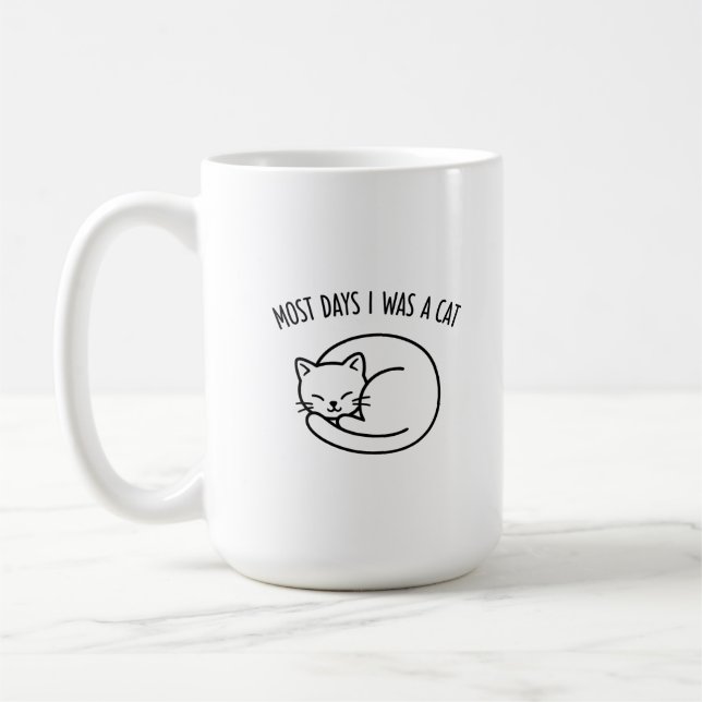 Funny Cat Lover Mug Cute Sleeping Cat Most Days Kaffemugg (Vänster)