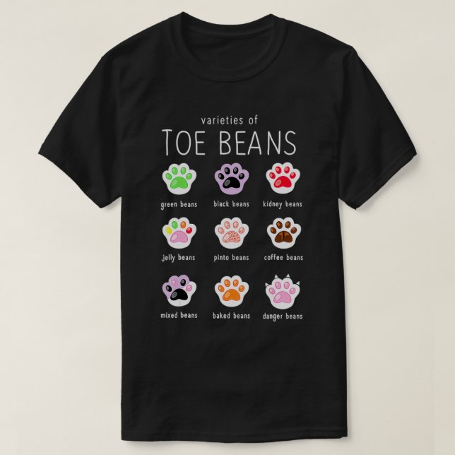 Funny Cat Lover Toe Beans T Shirt (Design framsida)