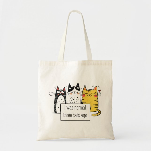 Funny Cat Lover Tote Bag Tygkasse (Framsidan)