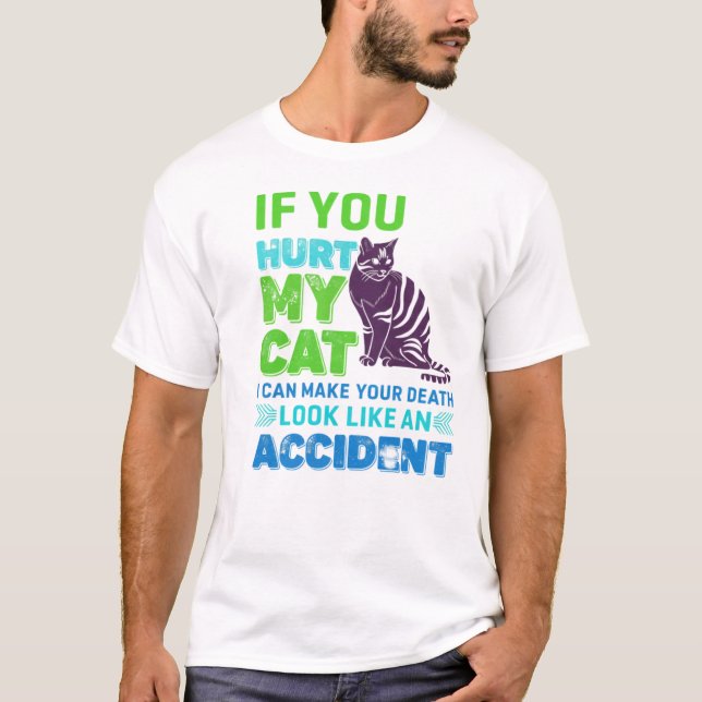 Funny Cat Lover Warning T-Shirt (Framsida)