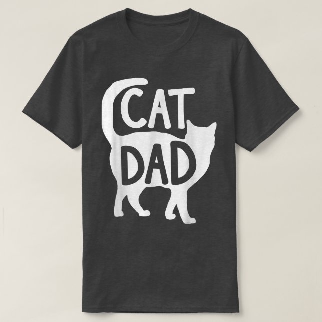 Funny Cat Lovers Cat Pappa Kitten Fars dag Tee F (Design framsida)