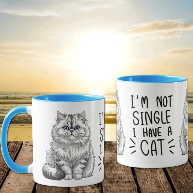 Funny Cat Mamma Gift - Single Life & Dating Humor Mugg (Skapare uppladdad)