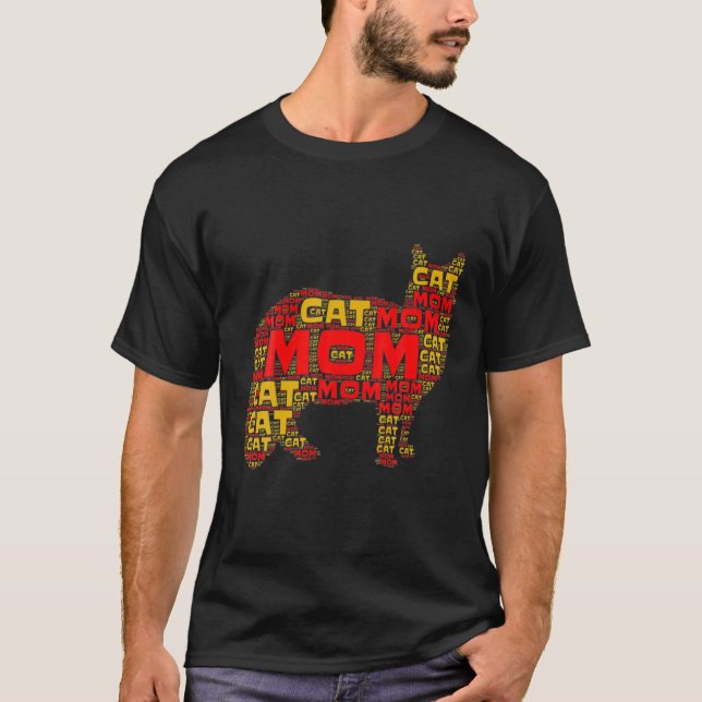 Funny Cat Mamma Mors dag T Shirt (Framsida)