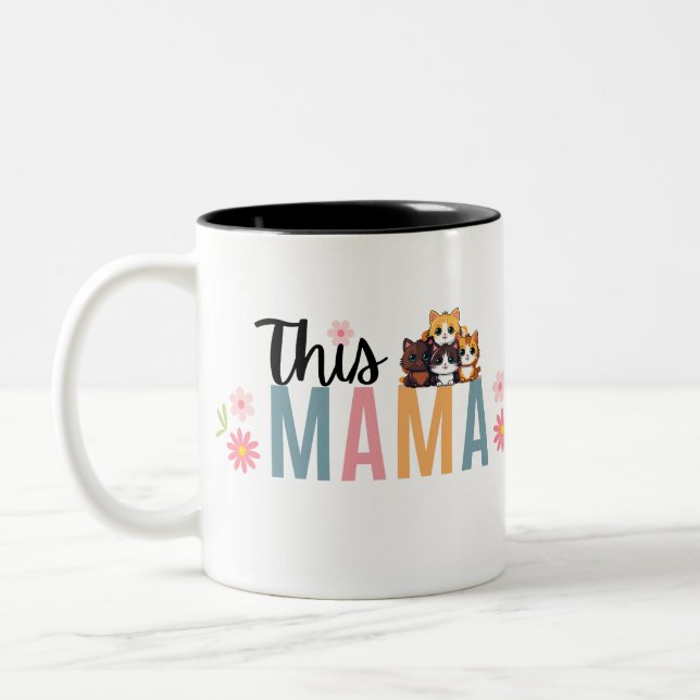Funny Cat Mamma Mugg Cat Mamma Mors dag Gift mugga (Vänster)