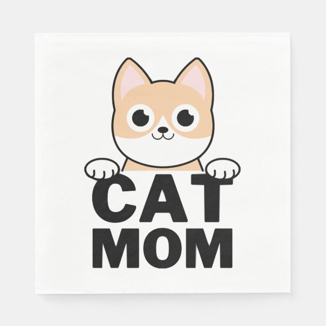Funny Cat Mamma Pappersservett (Framsidan)