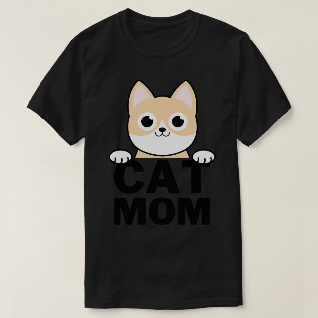 Funny Cat Mamma T Shirt (Design framsida)