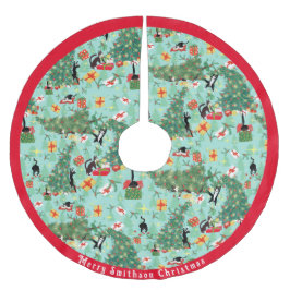 Funny Cat Meets Julgran Julgransmatta Borstad Polyester