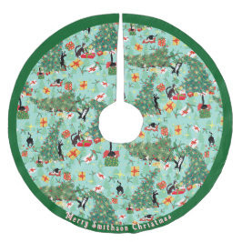 Funny Cat Meets Julgran Julgransmatta Borstad Polyester