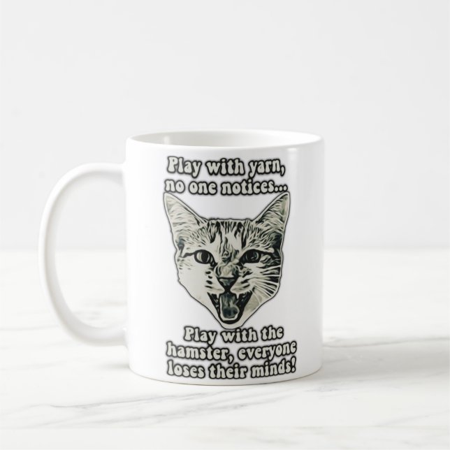 Funny cat meme for cat persons and cat lovers kaffemugg (Vänster)