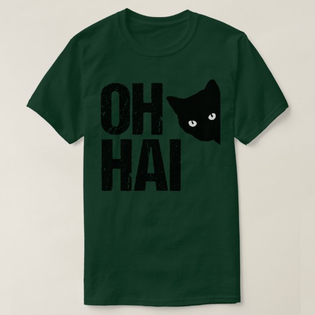 Funny Cat Meme Oh Hai T Shirt (Design framsida)