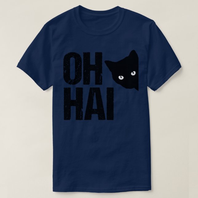 Funny Cat Meme Oh Hai T Shirt (Design framsida)