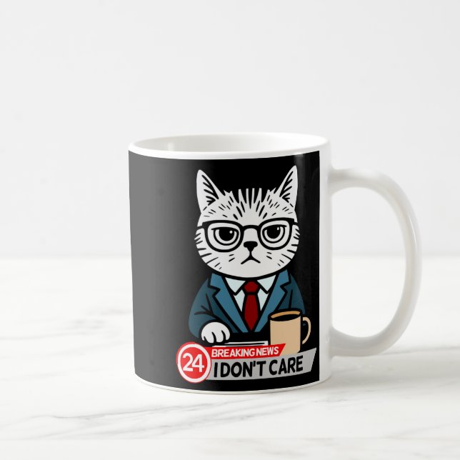 Funny Cat Meme Sarcastic Humor I Dont Care Cat  Kaffemugg (Höger)