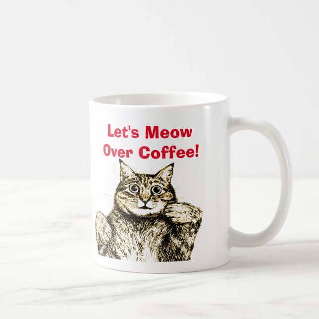 Funny Cat Meow Quote Kaffemugg (Höger)