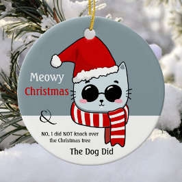 Funny Cat Meowy jul Julgransprydnad Keramik
