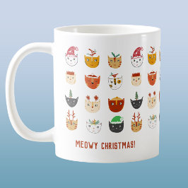 Funny Cat Meowy jul Kaffemugg