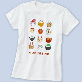 Funny Cat Meowy jul T Shirt