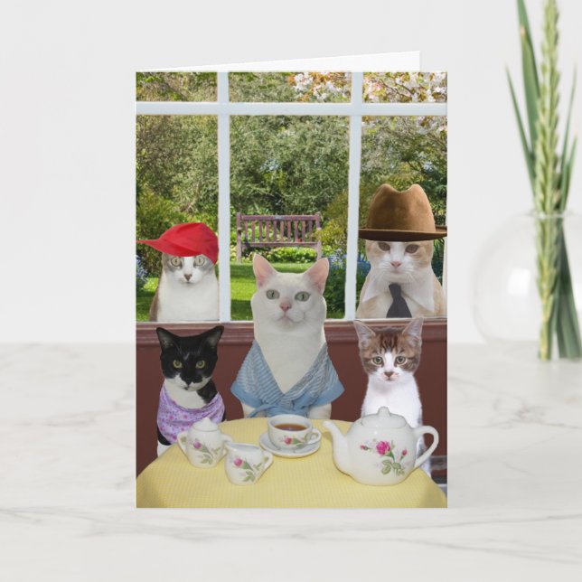 Funny Cat Mors dag eller Birthday Kort (Framsida)
