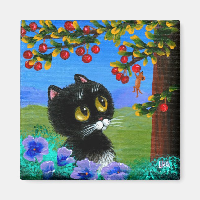 Funny Cat Mouse Creationarts Magnet (Framsidan)