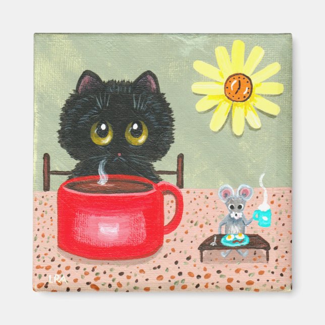 Funny Cat Mouse Creationarts Magnet (Framsidan)