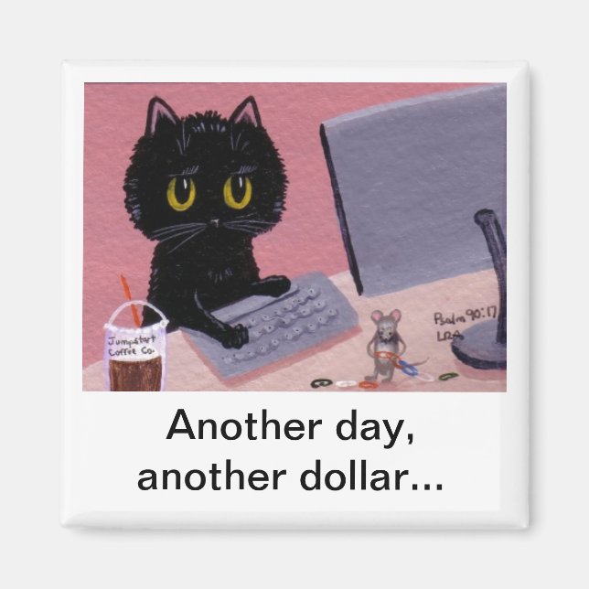 Funny Cat Mouse Magnet crearts Lisa R Adams (Framsidan)