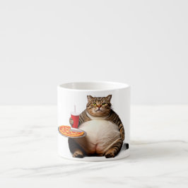 Funny Cat Mugg - Pizza Älskare Gift Coffee Kopp Espressomugg