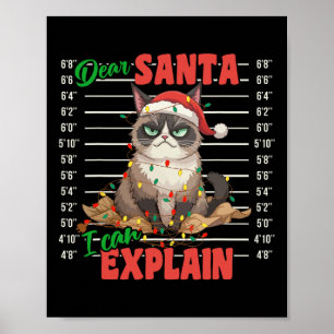 Funny Cat Mugshot Bästa Santa I kan förklara Chris Poster