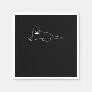 Funny Cat Mustache Cat Lover Pappersservett