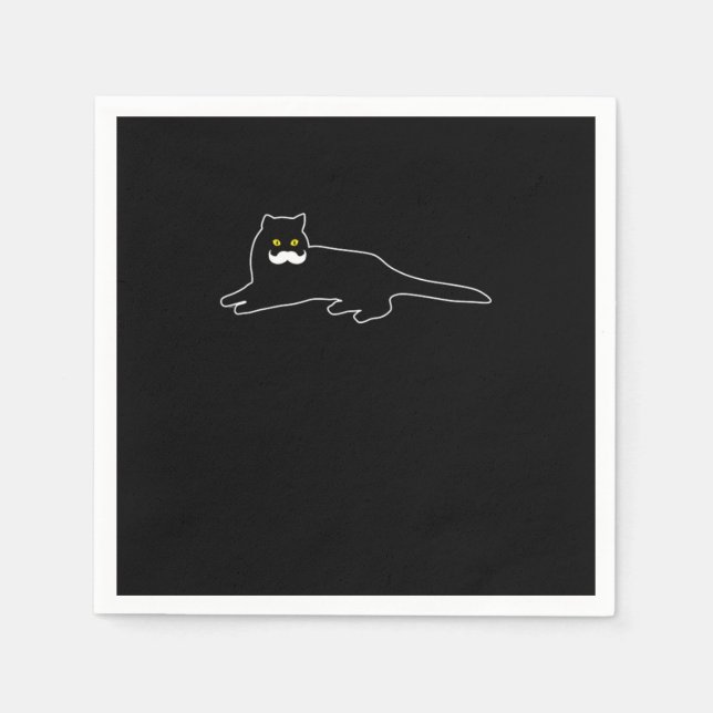 Funny Cat Mustache Cat Lover Pappersservett (Framsidan)