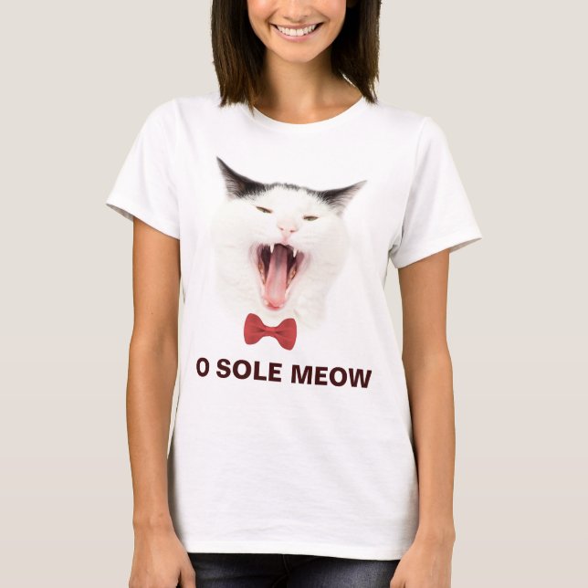 Funny Cat O Sole Meow anpassade T Shirt (Framsida)