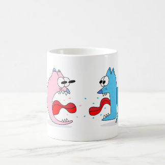 Funny Cat och Hund Fight Mugg