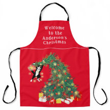 Funny Cat och Julgran Personlig Red