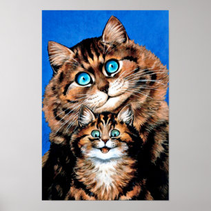 Funny Cat och Kitten, Louis Wain Poster