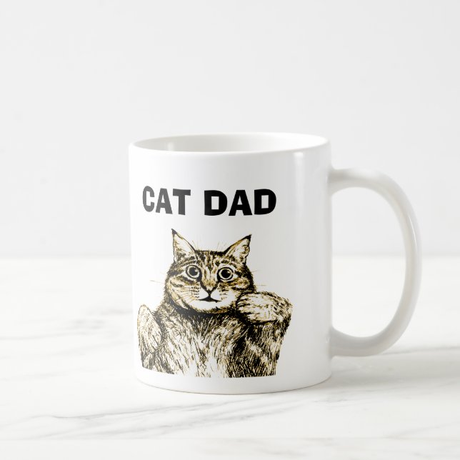 Funny Cat Pappa Coffee Mugg (Höger)