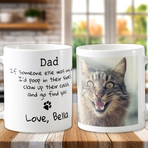 Funny Cat Pappa - Fars dag Anpassningsbar Pet Phot Kaffemugg