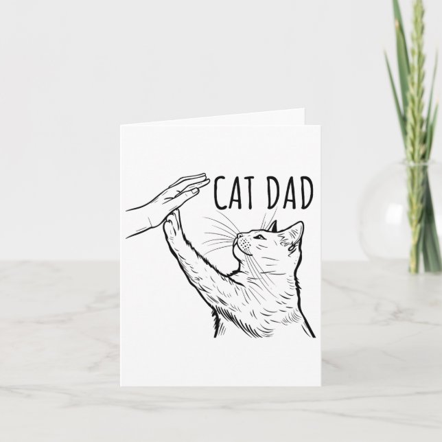 Funny Cat Pappa Fars dag Best Cat Pappa Hand Kort (Framsida)