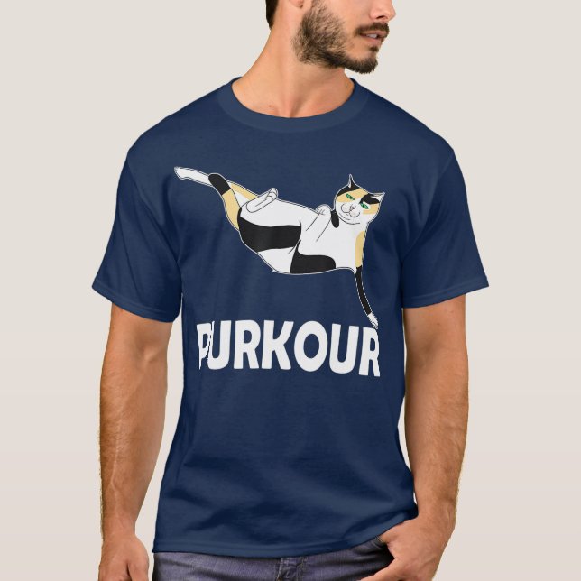 Funny Cat Parkour Purkour Manar Women Kids Gift T Shirt (Framsida)